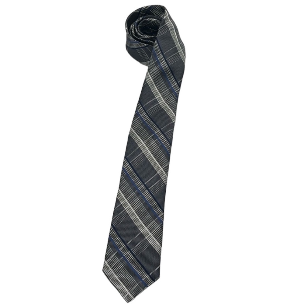 New Michael Kors Grey Silver Blue Silk Neck Tie